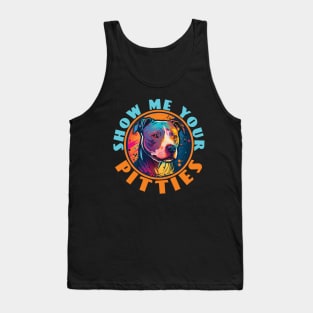 Retro Sunset Pit Bull Tank Top